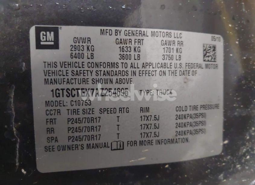 Photo 9 of 2010 Gmc Sierra 1500 WORK TRUCK (VIN 1GTSCTEX7AZ254695)
