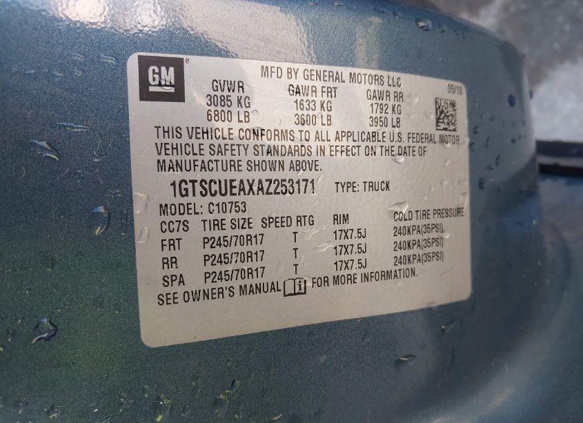 Photo 9 of 2010 Gmc Sierra 1500 SL (VIN 1GTSCUEAXAZ253171)