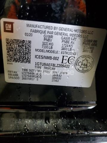 Photo 10 of 2020 GMC SIERRA K1500 (VIN 1GTU9AEF8LZ209433)