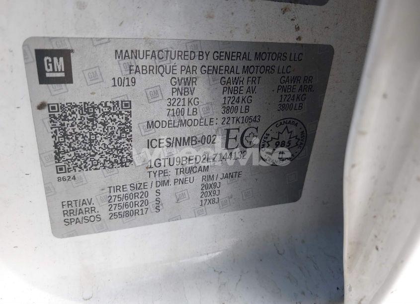 Photo 9 of 2020 Gmc Sierra 1500 4WD SHORT BOX SLE/4WD STANDARD BOX SLE (VIN 1GTU9BED2LZ144132)