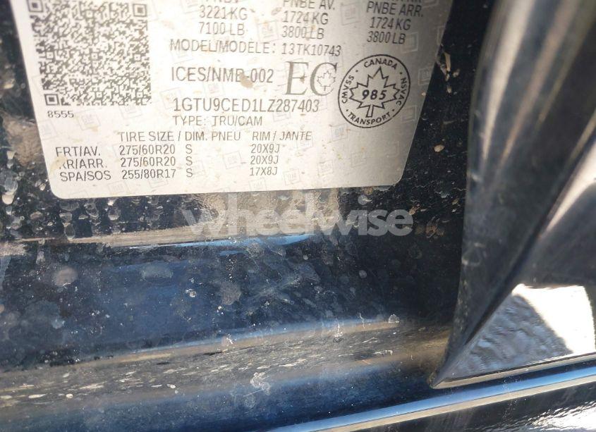 Photo 9 of 2020 Gmc Sierra 1500 (VIN 1GTU9CED1LZ287403)