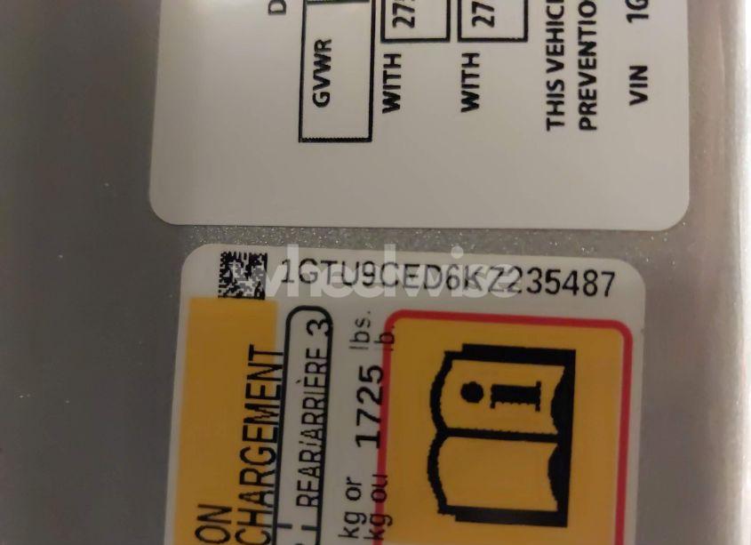 Photo 9 of 2019 Gmc Sierra 1500 ELEVATION (VIN 1GTU9CED6KZ235487)