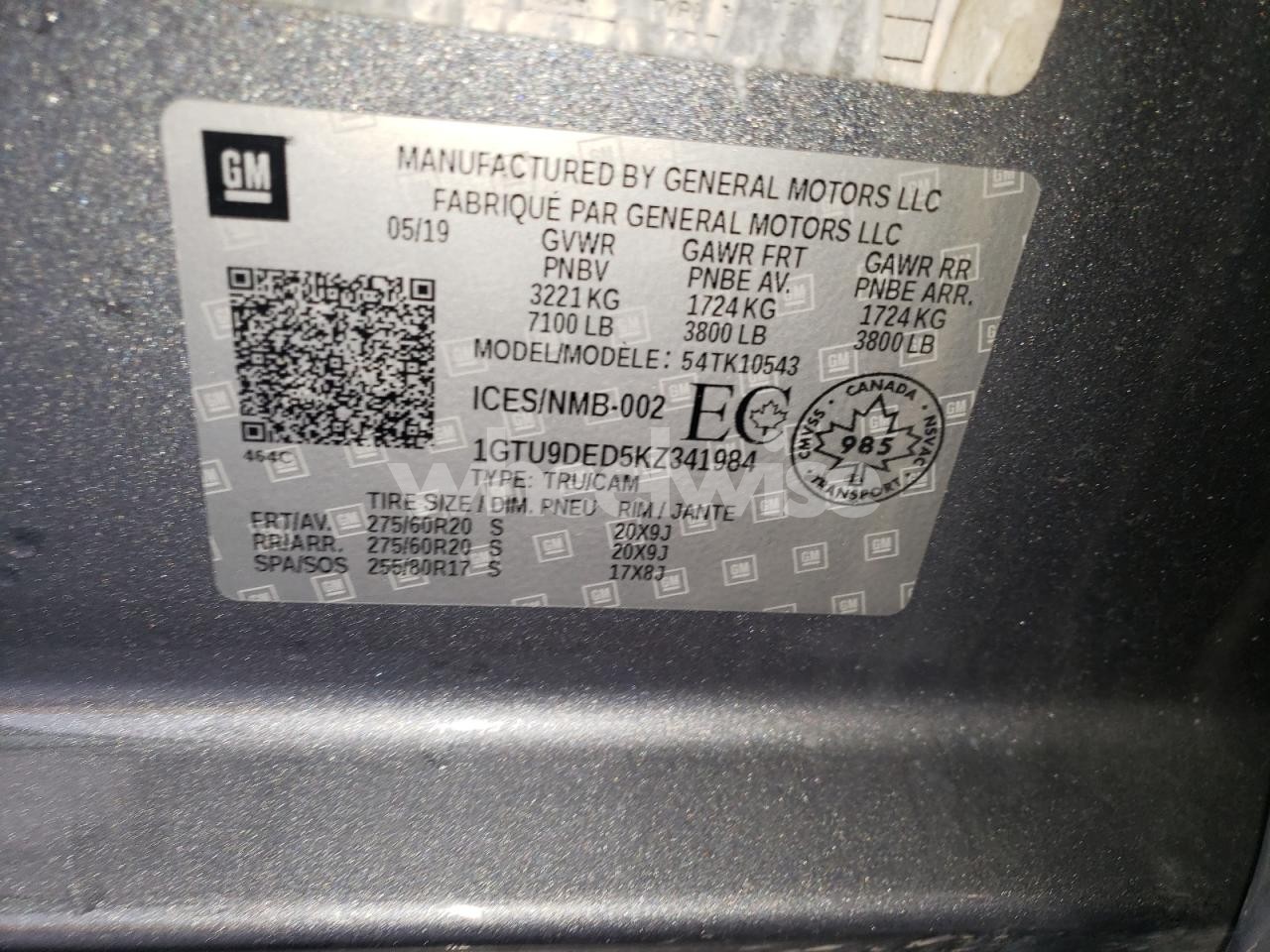 Photo 12 of 2019 GMC SIERRA K1500 SLT (VIN 1GTU9DED5KZ341984)