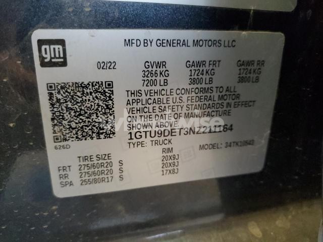 Photo 13 of 2022 GMC SIERRA LIMITED K1500 SLT (VIN 1GTU9DET3NZ211164)
