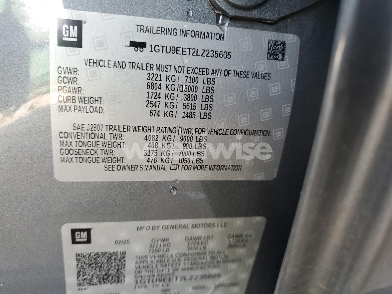 Photo 12 of 2020 GMC SIERRA K1500 AT4 (VIN 1GTU9EET2LZ235605)