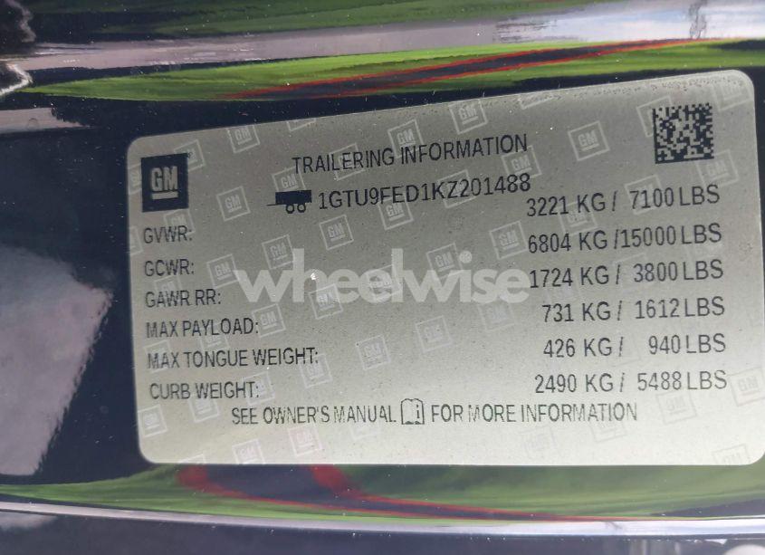 Photo 9 of 2019 Gmc Sierra 1500 DENALI (VIN 1GTU9FED1KZ201488)