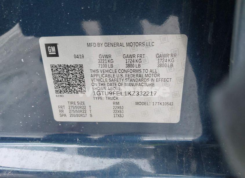 Photo 9 of 2019 Gmc Sierra 1500 DENALI (VIN 1GTU9FEL1KZ332217)