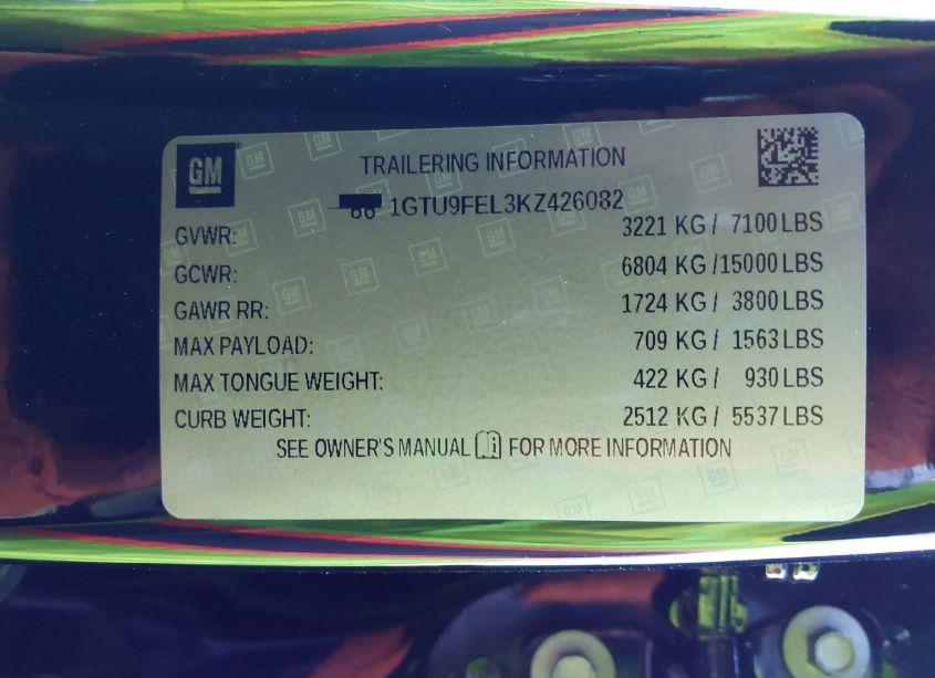 Photo 9 of 2019 Gmc Sierra 1500 DENALI (VIN 1GTU9FEL3KZ426082)