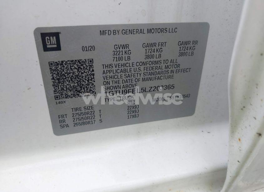 Photo 9 of 2020 Gmc Sierra 1500 (VIN 1GTU9FEL5LZ203365)