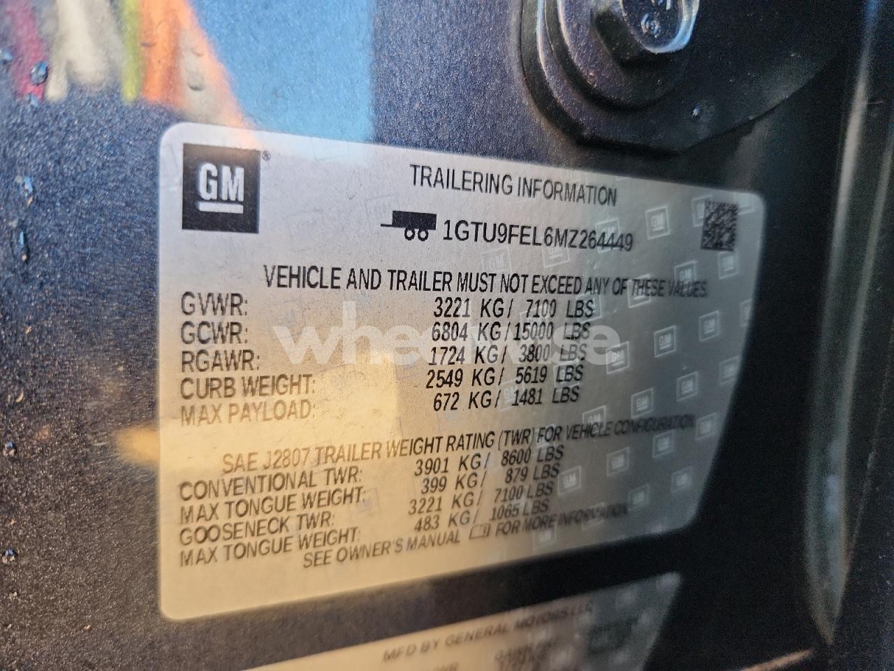 Photo 12 of 2021 GMC SIERRA K1500 DENALI (VIN 1GTU9FEL6MZ264449)