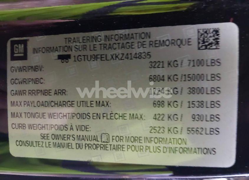 Photo 9 of 2019 Gmc Sierra 1500 DENALI (VIN 1GTU9FELXKZ414835)