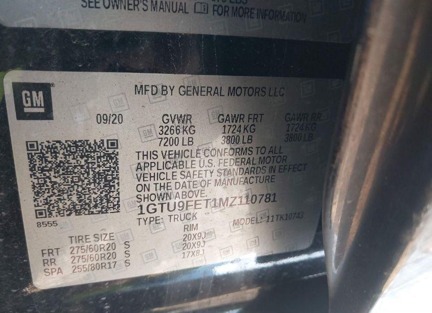 Photo 9 of 2021 Gmc Sierra 1500 4WD STANDARD BOX DENALI (VIN 1GTU9FET1MZ110781)