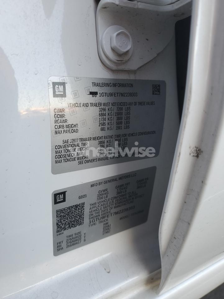 Photo 13 of 2021 GMC SIERRA K1500 DENALI (VIN 1GTU9FET7MZ239303)