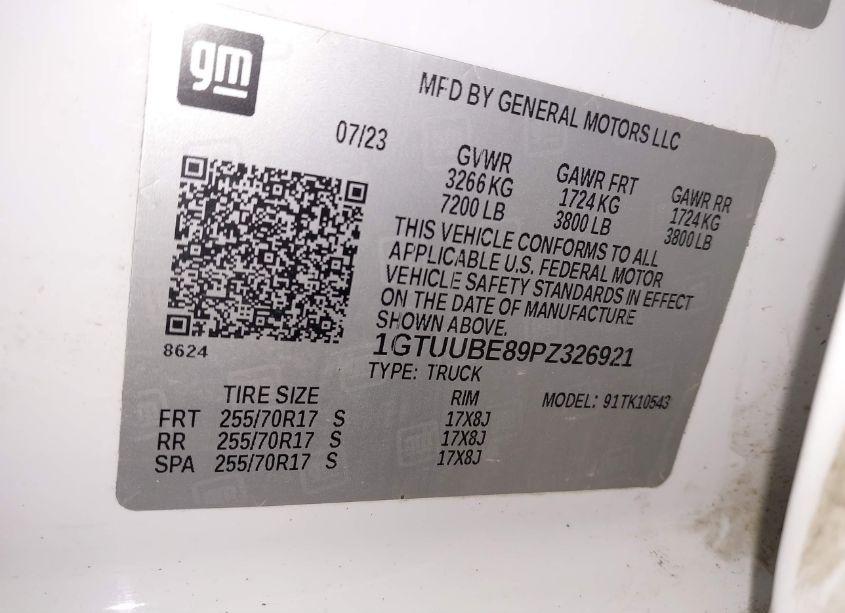 Photo 9 of 2023 Gmc Sierra 1500 4WD SHORT BOX SLE (VIN 1GTUUBE89PZ326921)