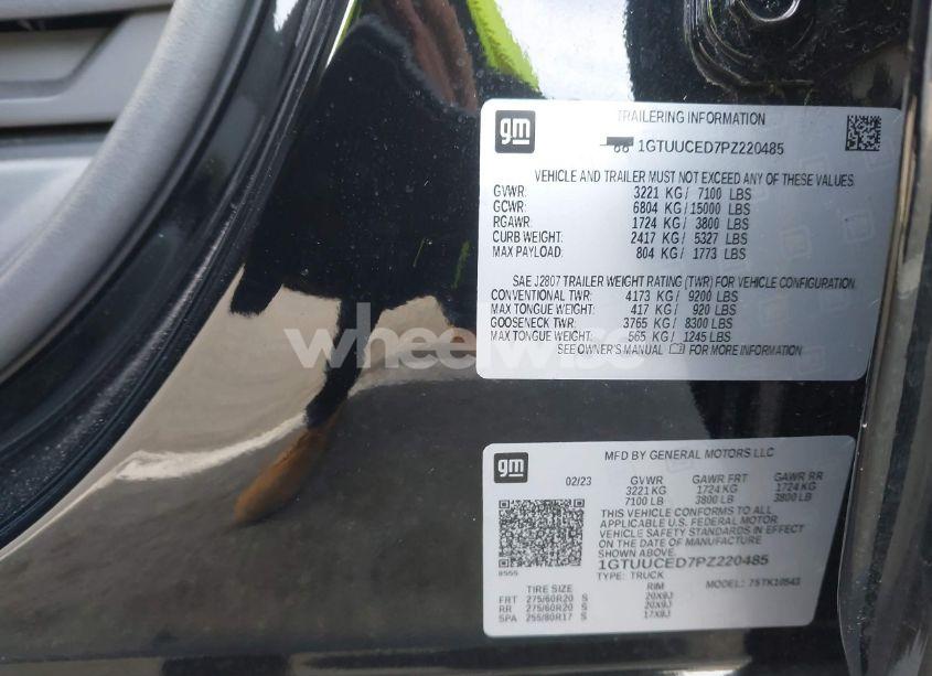 Photo 9 of 2023 Gmc Sierra 1500 4WD SHORT BOX ELEVATION WITH 3SB (VIN 1GTUUCED7PZ220485)