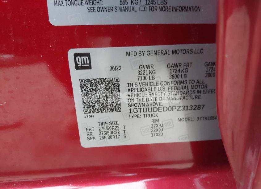 Photo 9 of 2023 Gmc Sierra 1500 (VIN 1GTUUDED0PZ313287)