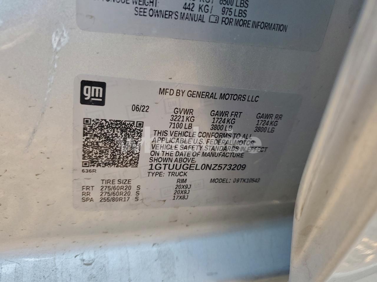 Photo 13 of 2022 GMC SIERRA K1500 DENALI (VIN 1GTUUGEL0NZ573209)