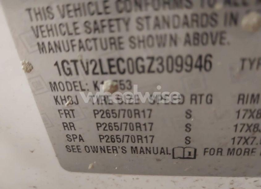 Photo 9 of 2016 Gmc Sierra 1500 (VIN 1GTV2LEC0GZ309946)