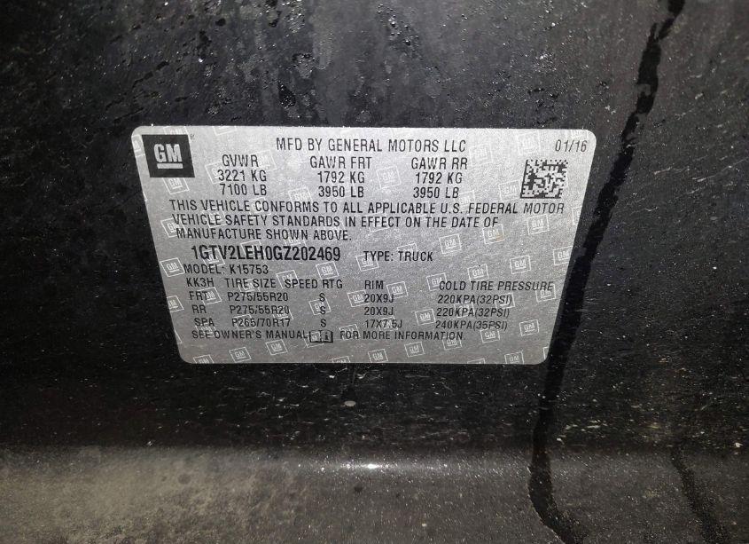 Photo 9 of 2016 Gmc Sierra 1500 (VIN 1GTV2LEH0GZ202469)