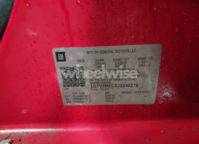 Photo 9 of 2018 Gmc Sierra 1500 SLE (VIN 1GTV2MEC0JZ342278)