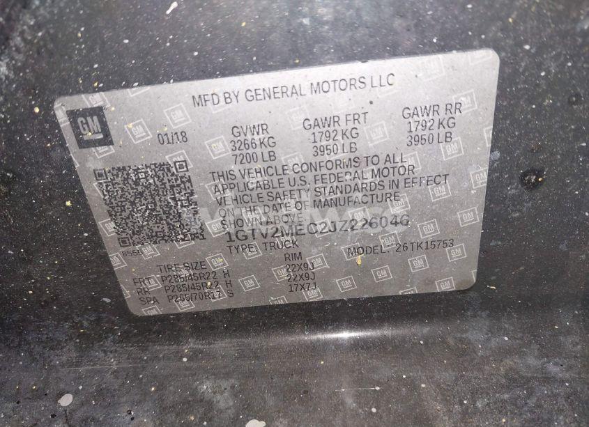 Photo 9 of 2018 Gmc Sierra 1500 SLE (VIN 1GTV2MEC2JZ226046)