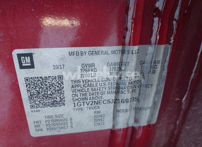 Photo 9 of 2018 Gmc Sierra 1500 SLT (VIN 1GTV2NEC5JZ169735)