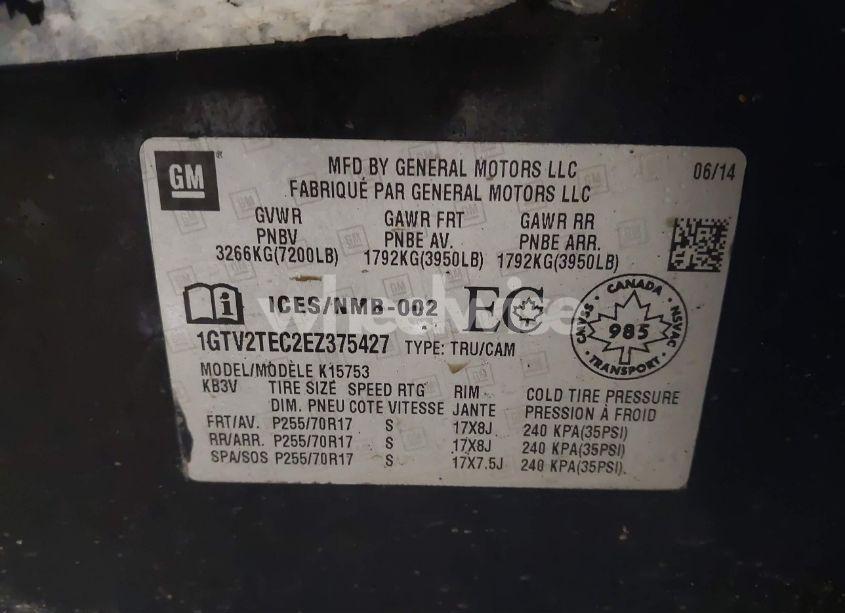 Photo 9 of 2014 Gmc Sierra 1500 (VIN 1GTV2TEC2EZ375427)