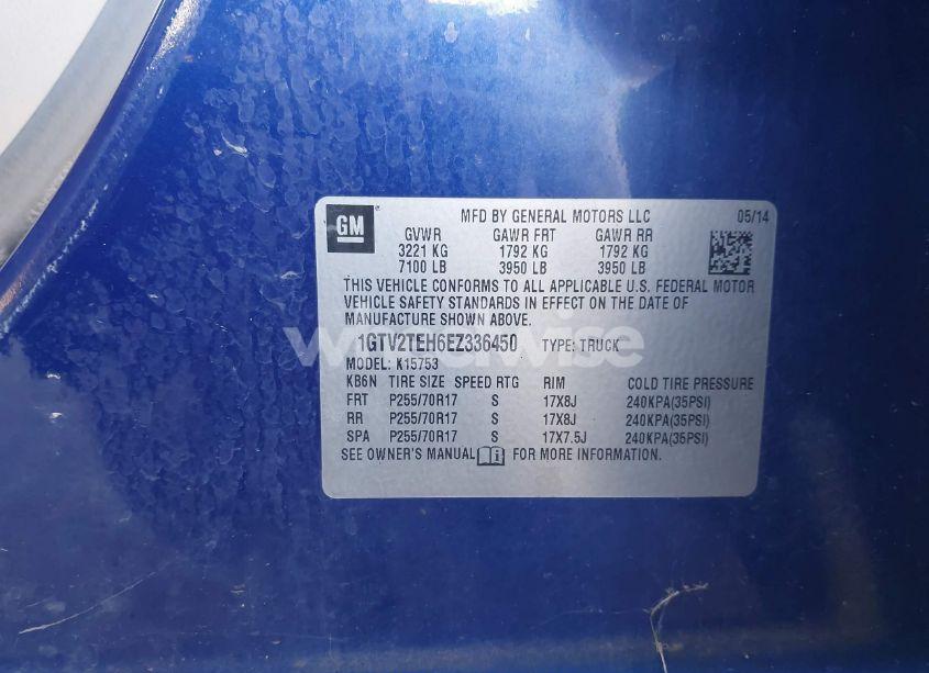 Photo 9 of 2014 Gmc Sierra 1500 (VIN 1GTV2TEH6EZ336450)