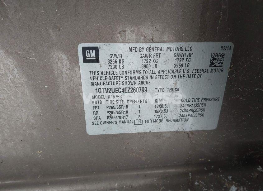 Photo 9 of 2014 Gmc Sierra 1500 SLE (VIN 1GTV2UEC4EZ260799)