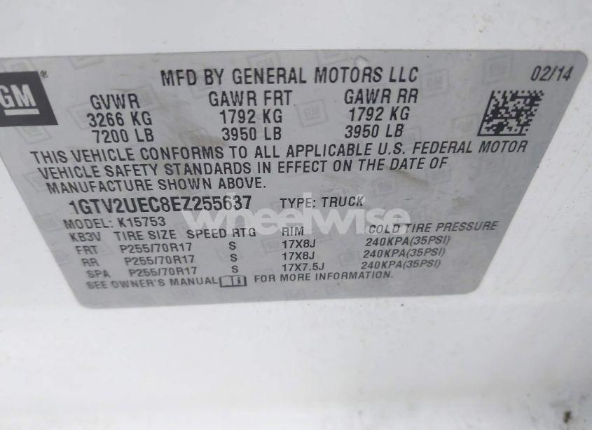 Photo 9 of 2014 Gmc Sierra 1500 SLE (VIN 1GTV2UEC8EZ255637)