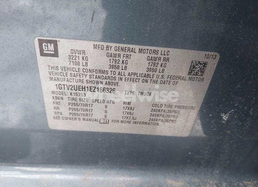 Photo 9 of 2014 Gmc Sierra 1500 SLE (VIN 1GTV2UEH1EZ166326)