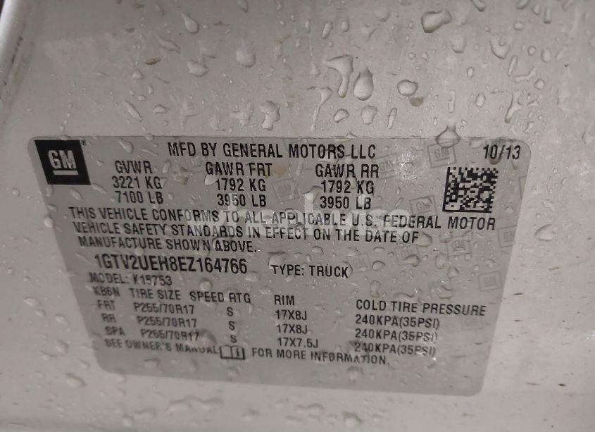 Photo 9 of 2014 Gmc Sierra 1500 SLE (VIN 1GTV2UEH8EZ164766)