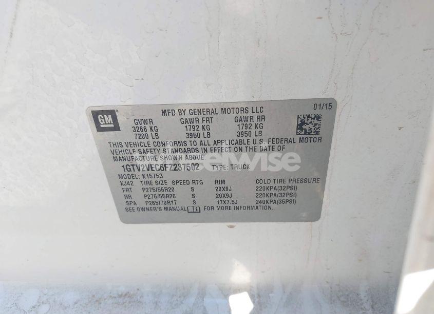 Photo 9 of 2015 Gmc Sierra 1500 SLT (VIN 1GTV2VEC6FZ237502)