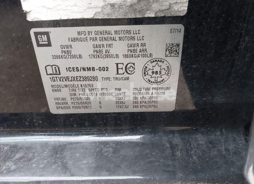 Photo 9 of 2014 Gmc Sierra 1500 SLT (VIN 1GTV2VEJXEZ389280)