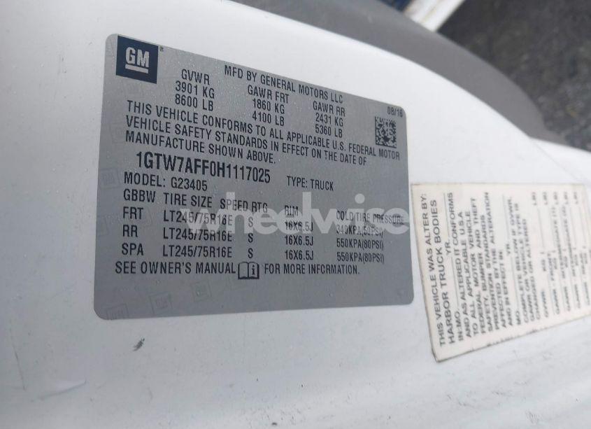 Photo 9 of 2017 Gmc Savana 2500 WORK VAN (VIN 1GTW7AFF0H1117025)