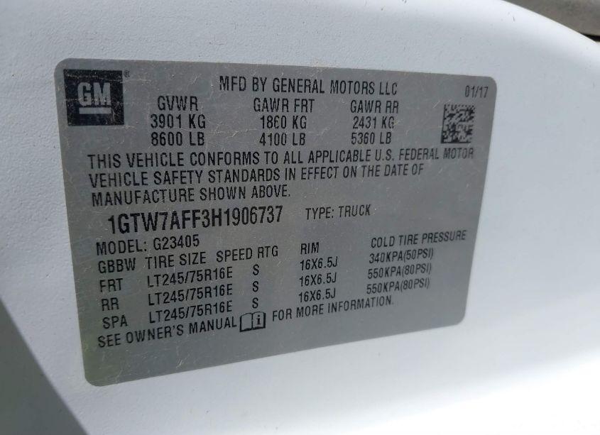 Photo 9 of 2017 Gmc Savana 2500 WORK VAN (VIN 1GTW7AFF3H1906737)