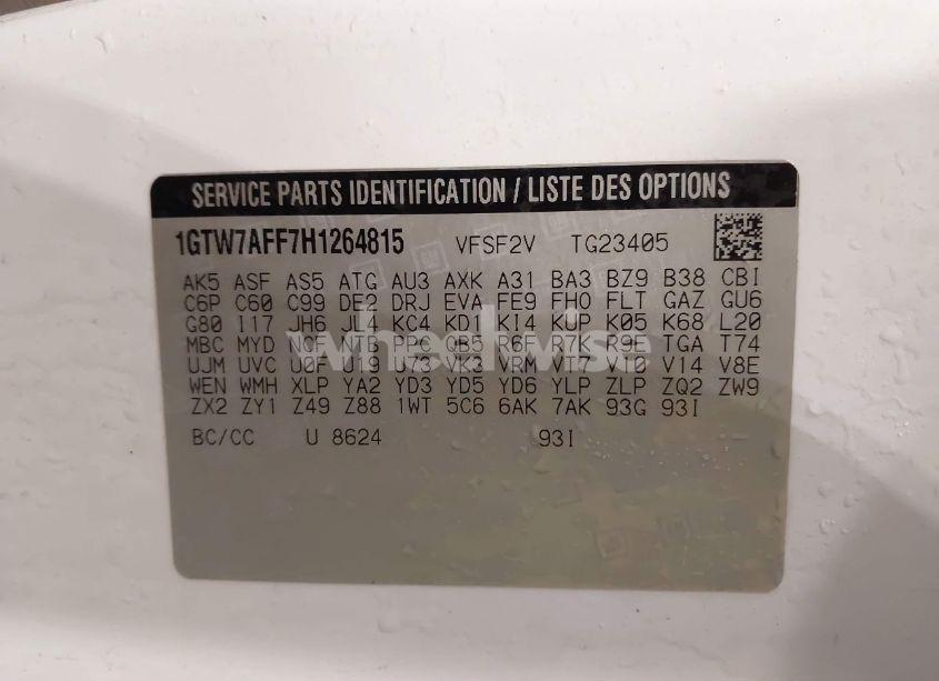 Photo 9 of 2017 Gmc Savana 2500 WORK VAN (VIN 1GTW7AFF7H1264815)