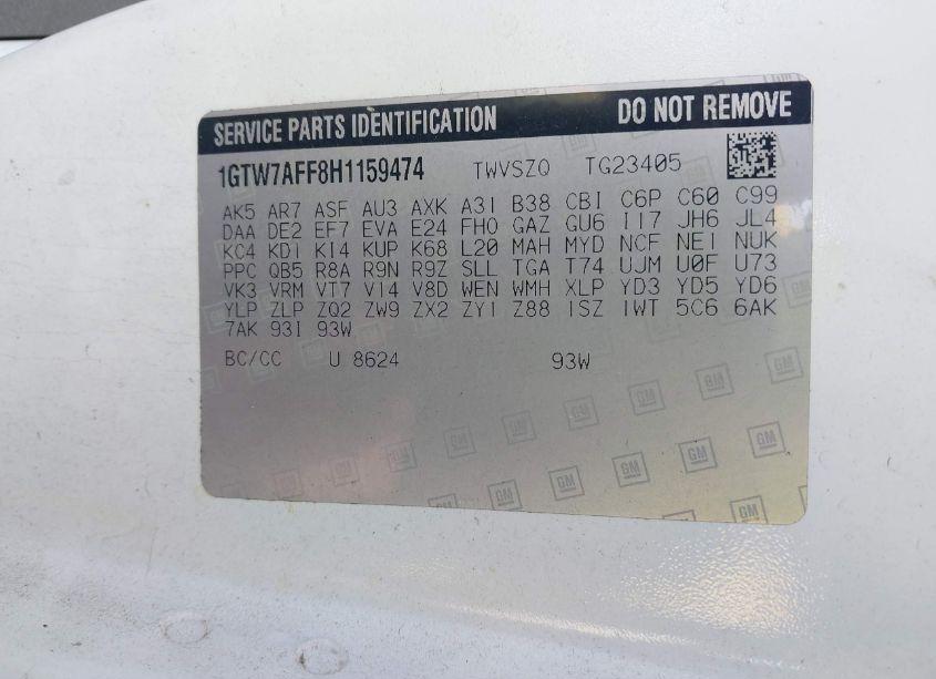 Photo 9 of 2017 Gmc Savana 2500 WORK VAN (VIN 1GTW7AFF8H1159474)