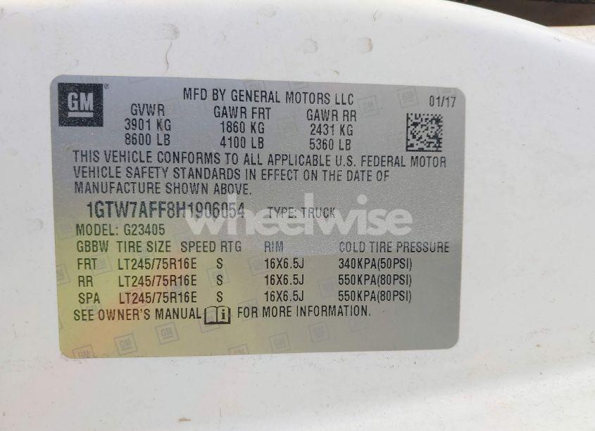 Photo 9 of 2017 Gmc Savana 2500 WORK VAN (VIN 1GTW7AFF8H1906054)