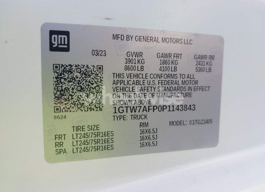 Photo 9 of 2023 Gmc Savana CARGO RWD 2500 REGULAR WHEELBASE WORK VAN (VIN 1GTW7AFP0P1143843)