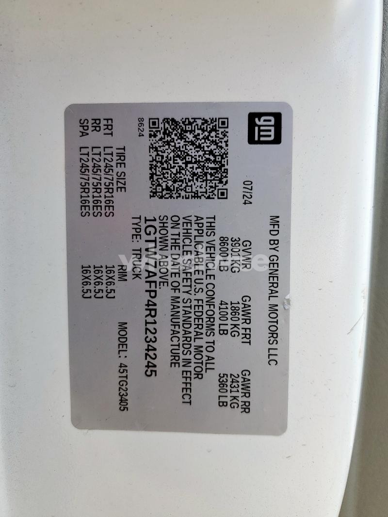 Photo 7 of 2024 GMC SAVANA G2500 (VIN 1GTW7AFP4R1234245)