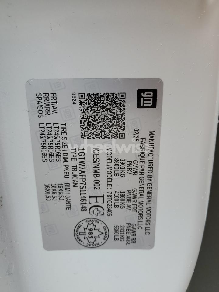 Photo 14 of 2025 GMC SAVANA G2500 (VIN 1GTW7AFP7S1146148)