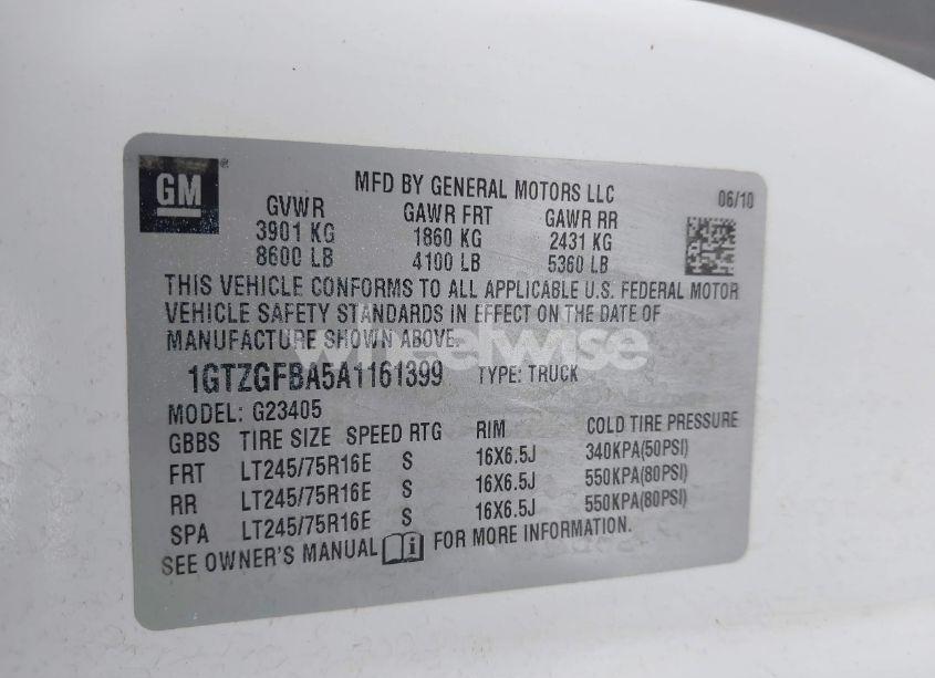 Photo 8 of 2010 Gmc Savana 2500 WORK VAN (VIN 1GTZGFBA5A1161399)
