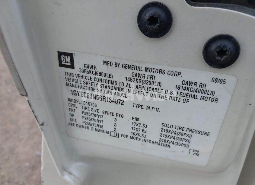 Photo 9 of 2006 Cadillac Escalade STANDARD (VIN 1GYEC63N56R134072)