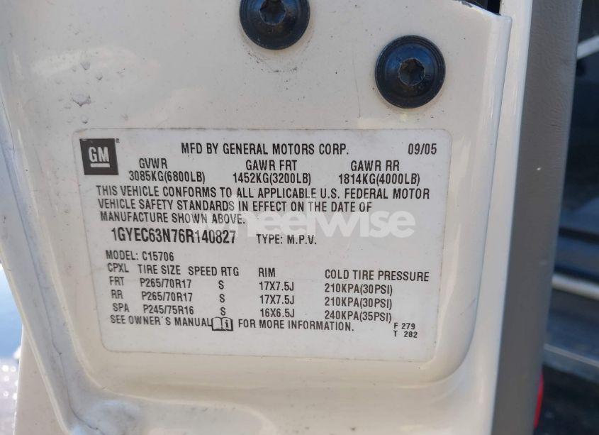 Photo 9 of 2006 Cadillac Escalade STANDARD (VIN 1GYEC63N76R140827)