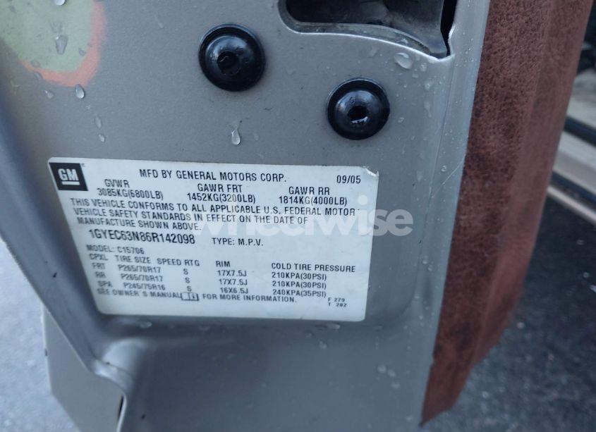 Photo 9 of 2006 Cadillac Escalade STANDARD (VIN 1GYEC63N86R142098)