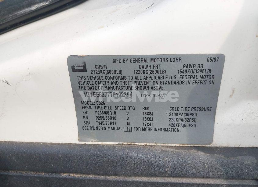 Photo 9 of 2007 Cadillac Srx V6 (VIN 1GYEE637770192394)