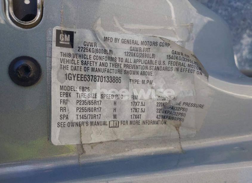 Photo 9 of 2007 Cadillac Srx V6 (VIN 1GYEE637870133886)