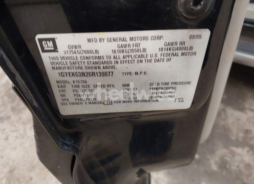 Photo 9 of 2006 Cadillac Escalade STANDARD (VIN 1GYEK63N26R139877)