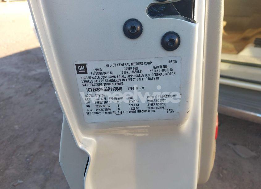 Photo 9 of 2006 Cadillac Escalade STANDARD (VIN 1GYEK63N66R113640)